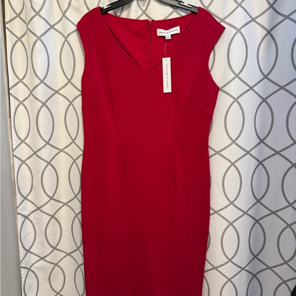 Emma & Michele Vivid Red Midi Dress